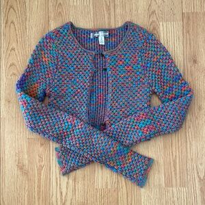 UO Multi-Color Crop Knit Cardigan